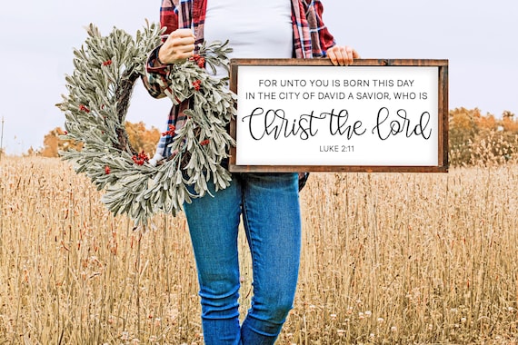 Luke 2:11 Wood Christmas Sign