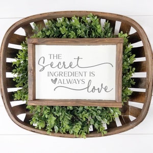 The Secret Ingredient Is Always Love Wood Sign image 2