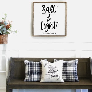 Salt & Light Matthew 5:13-16 Sign, Christian Gifts, Scripture Sign