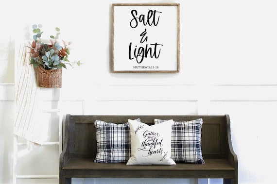 Salt & Light Matthew 5:13-16 Sign, Christian Gifts, Scripture Sign