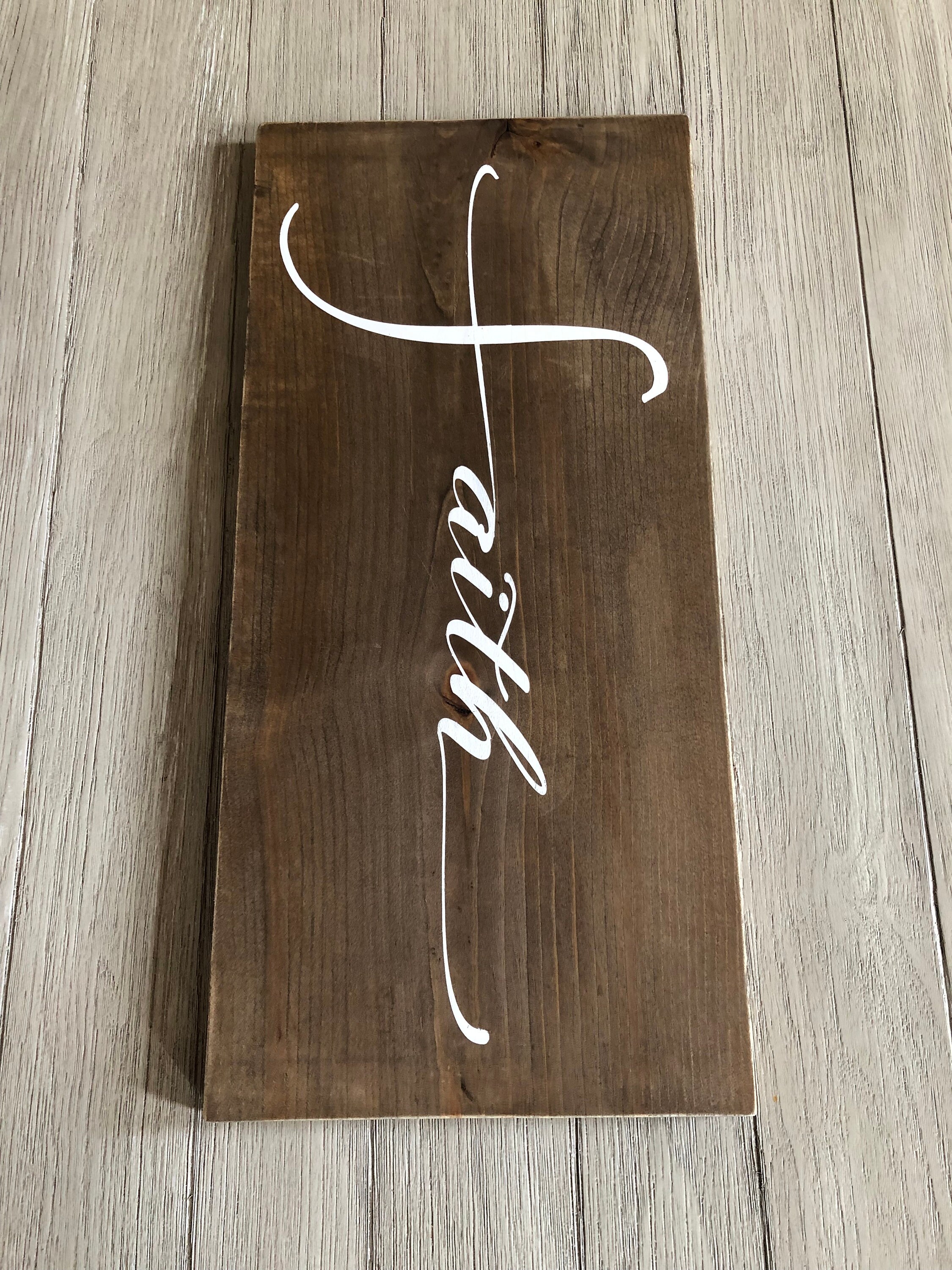 Faith Cross Vertical Wood Sign Christian sign Farmhouse Etsy