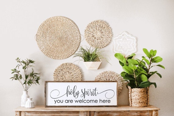 Holy Sprit You Are Welcome Here Sign, Christian Gifts, Scripture Sign