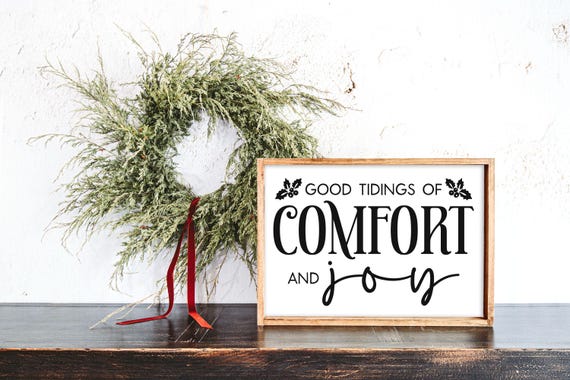 Good Tidings Of Comfort And Joy Wood Christmas Sign