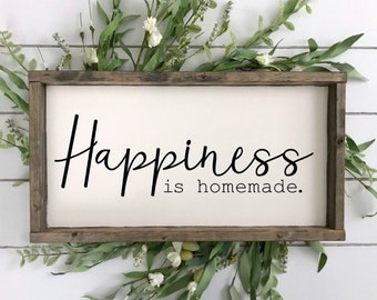 Happiness is Homemade Wood Sign