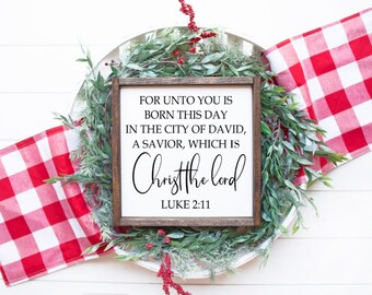 Luke 2:11 Wood Sign