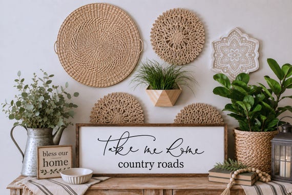 Take Me Home Country Road Wood Sign