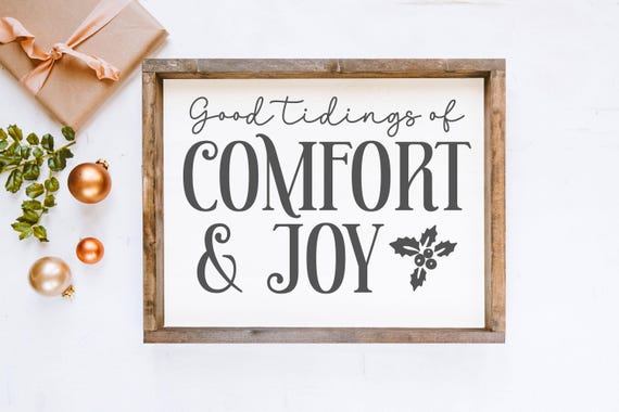 Good Tidings Of Comfort And Joy Wood Christmas Sign