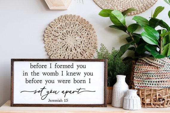 Before You Were Born I Set You Apart, Jeremiah 1:5 Sign, Christian Gifts, Scripture Sign
