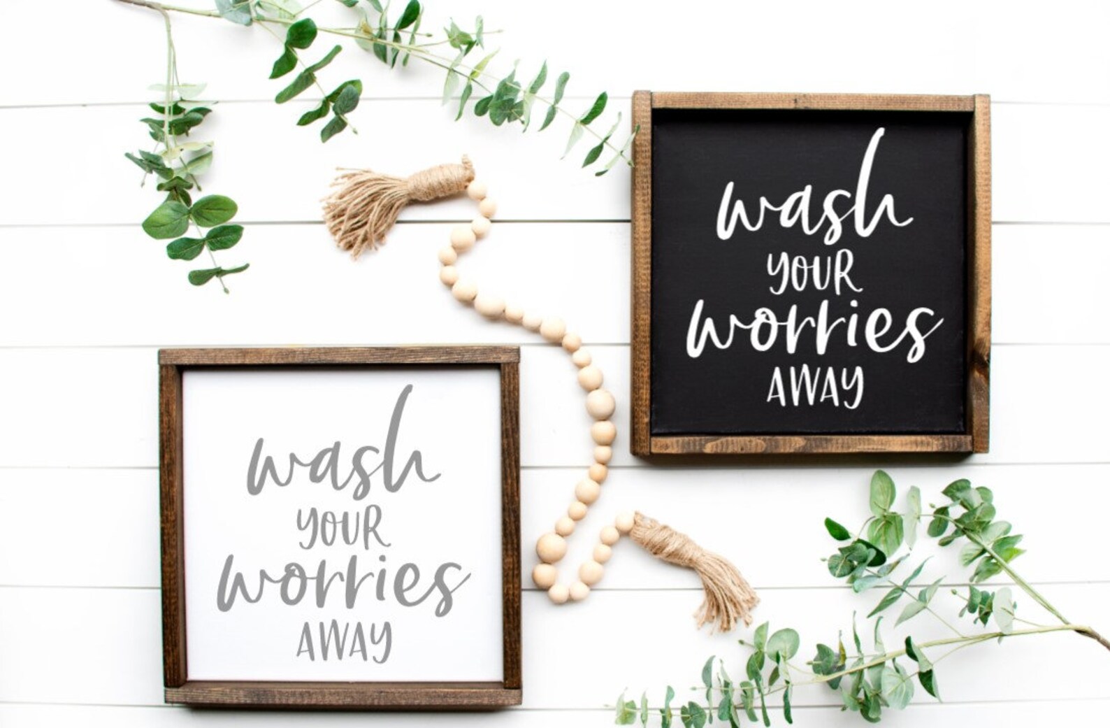 Wash Your Worries Away Wood Sign - Etsy