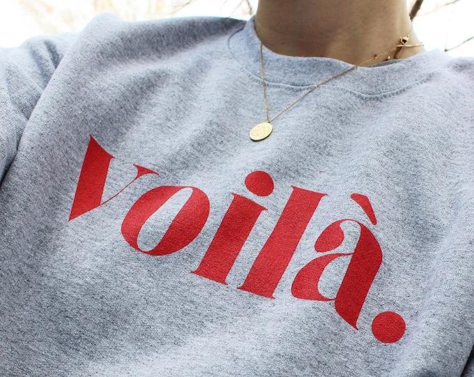 Voilà Sweatshirt Statement Pullover French Sweatshirt voilà Etsy.de