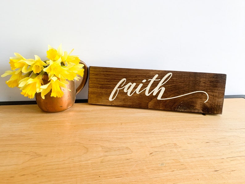 Small Wood Sign Positive One Word Wall Decor Hanging Etsy