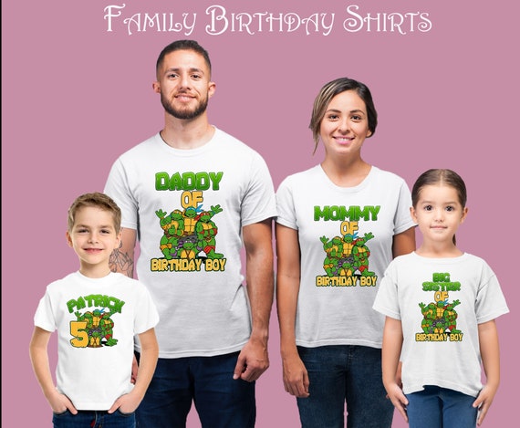 ninja turtle birthday shirts for family