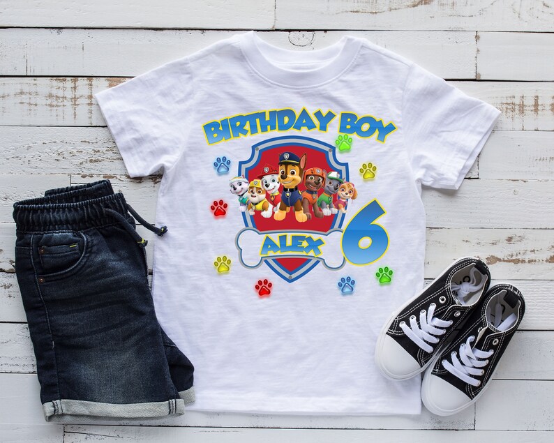 Paw Patrol Birthday Shirt Paw Patrol Custom Birthday Tshirt - Etsy
