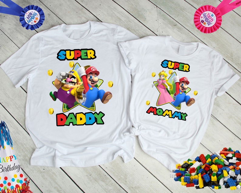 Super Mario Birthday Shirt Super Mario Custom Shirt | Etsy