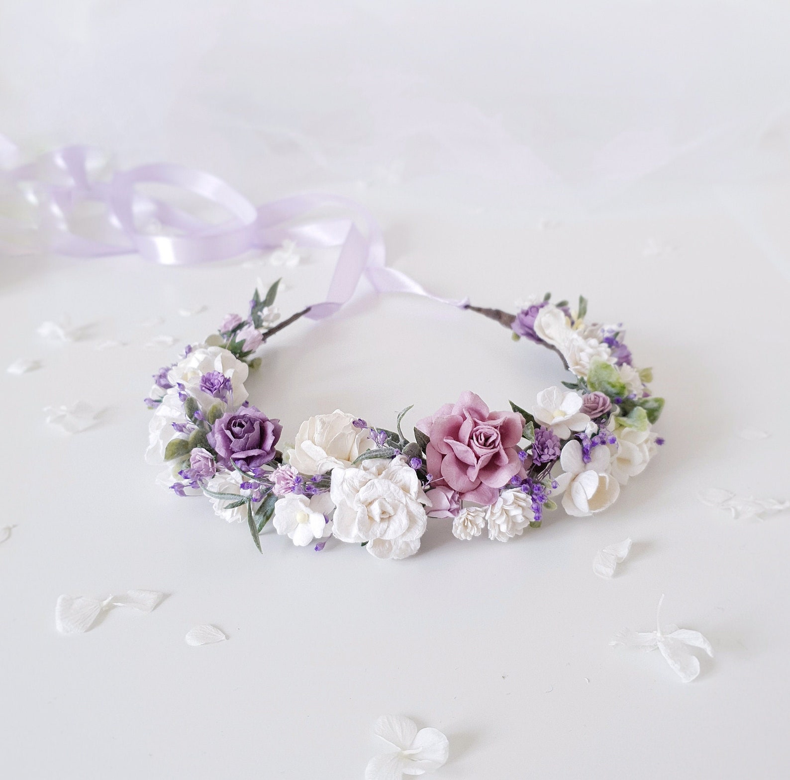 Bridal Blue Flower Crown Lilac Flower Crown Flower Crown Etsy