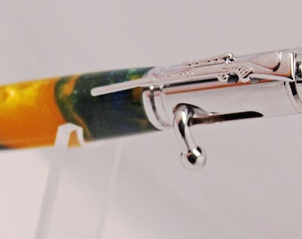 Gold and Green Acrylic Bolt Action Pen