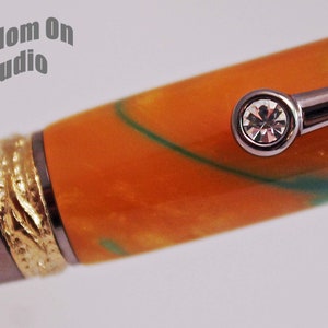 Majestätische Squire Twist Pen - grün und Gold Inlace