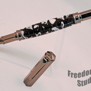 Vertex Rollerball Pen - Black and White Acrylic