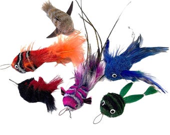 Zestaw zabawek Critter: „Coś rybiego” – zabawki ze skóry, piór i szenili