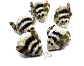 Natural Large Bees  - Cat Toy- by Litterboy Pets -