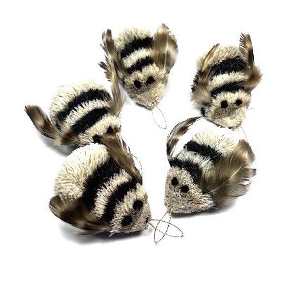 Natural Large Bees  - Cat Toy- by Litterboy Pets -