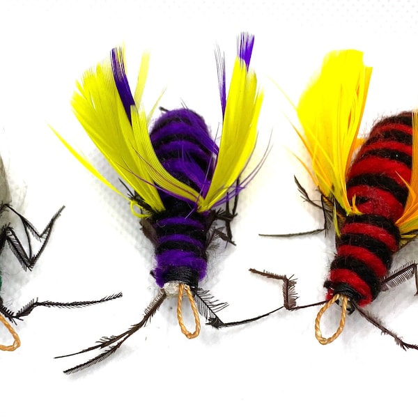 Colored Flies Cat Toys- 3 pack- by Litterboy Pets