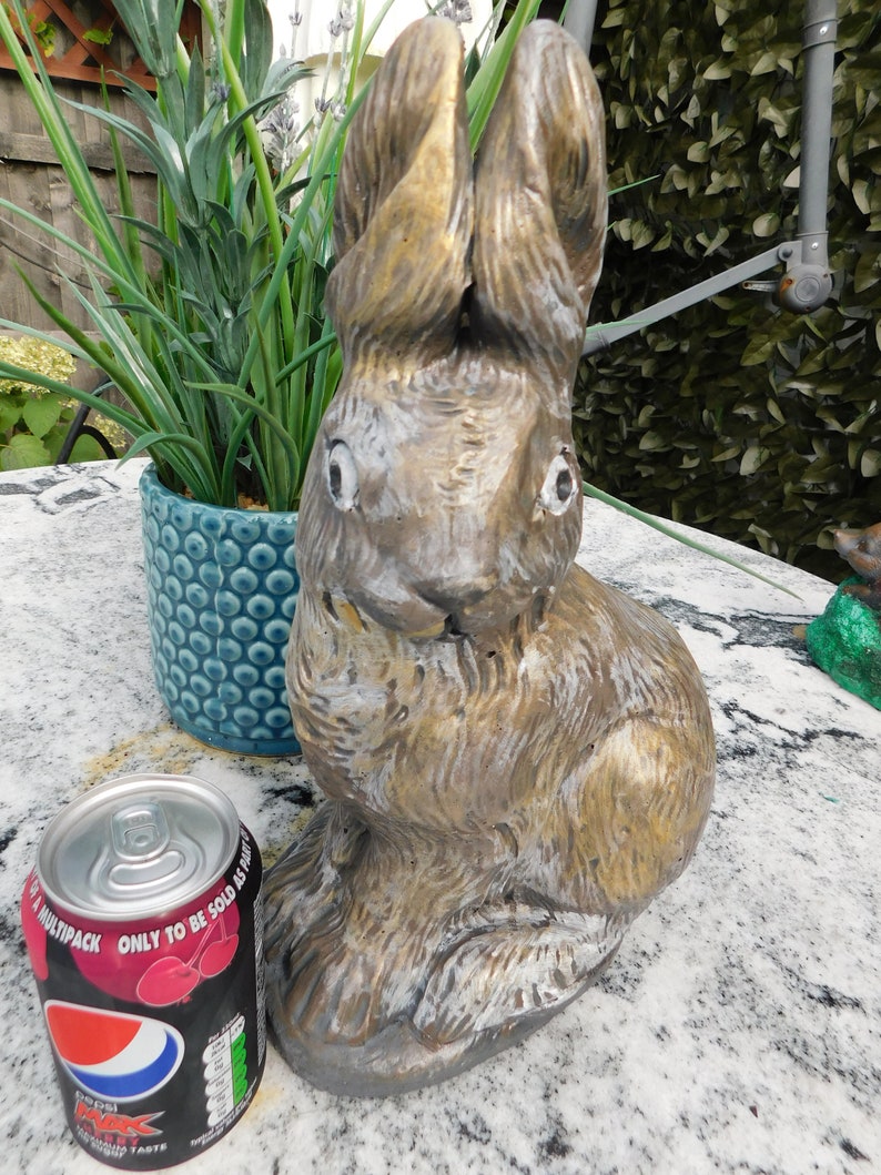 A Hand Cast Stone Statue of a Hare Sitting - Etsy