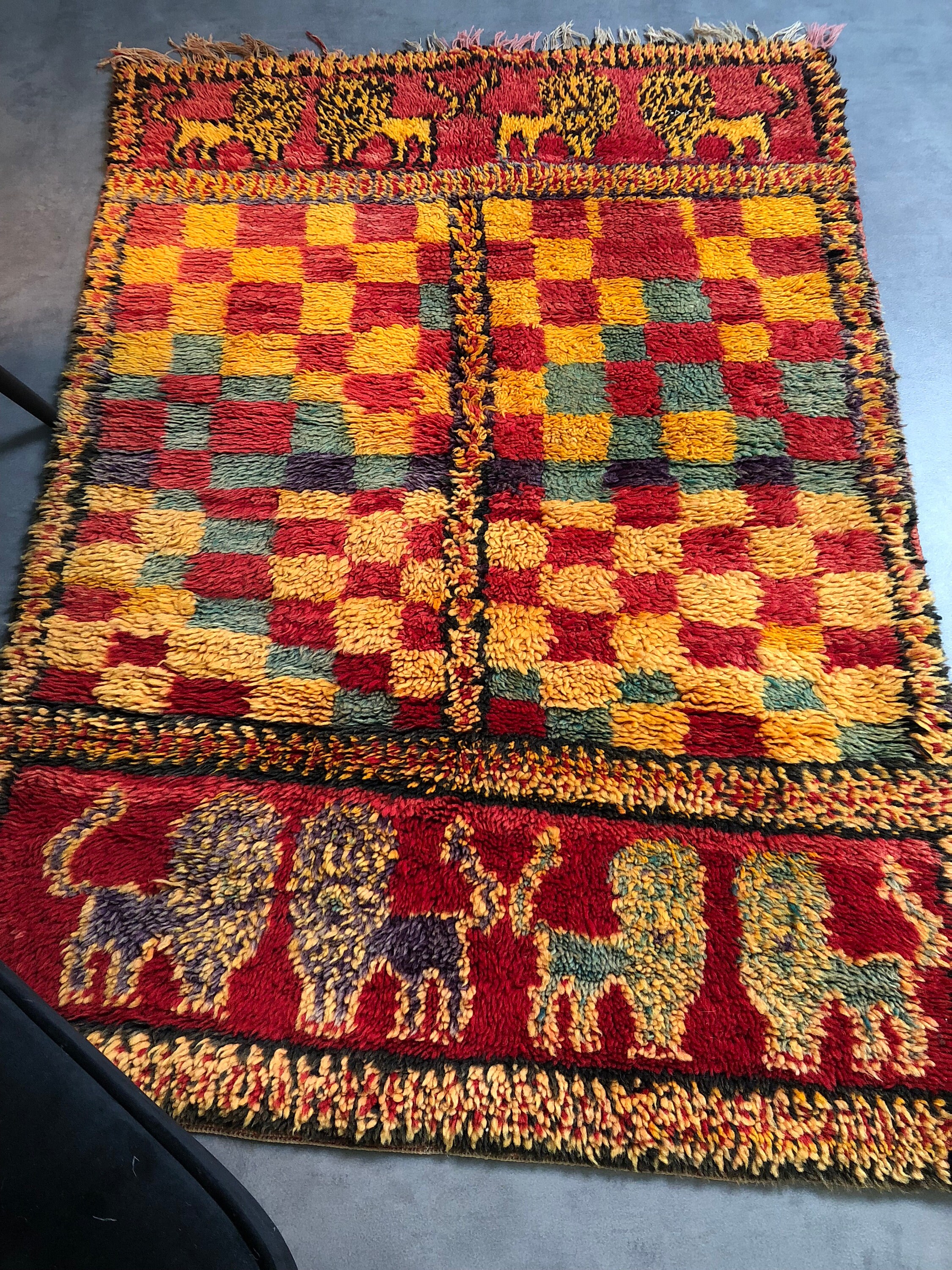 Tapis Beni Mguild Vintage Les Lions de L'atlas
