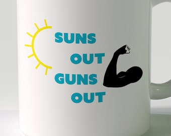 Suns Out Guns Out SVG Design, Arm Flexing Cut Files (Digital Download)