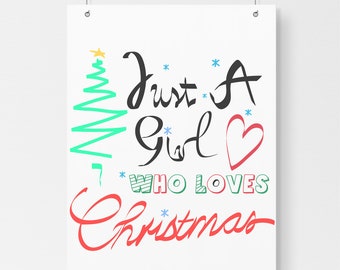 Solo una ragazza che ama il Natale svg. natale svg t design della camicia. natale cricut silhouette svg design. natale svg. magliette, ecc..