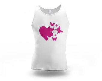 Butterfly Heart SVG Cut File, T-Shirt Design (Digital Download)