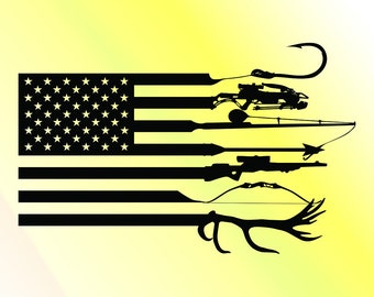 Free Free Hunting And Fishing American Flag Svg SVG PNG EPS DXF File