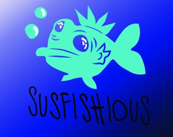 Susfishious Fish SVG – Cricut & Silhouette Cut File (Digital Download)