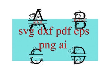 Split Alphabet Monogram (svg, dxf, pdf, eps, png, ai Digital Files)