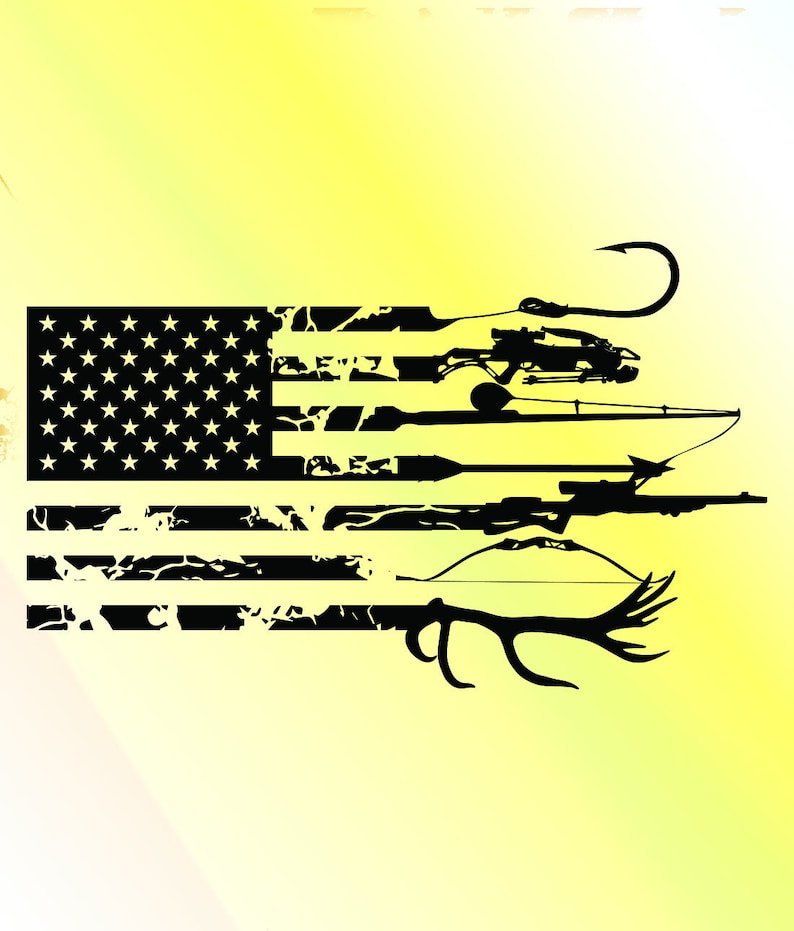Download Hunting and fishing distressed american flag svg. american ...