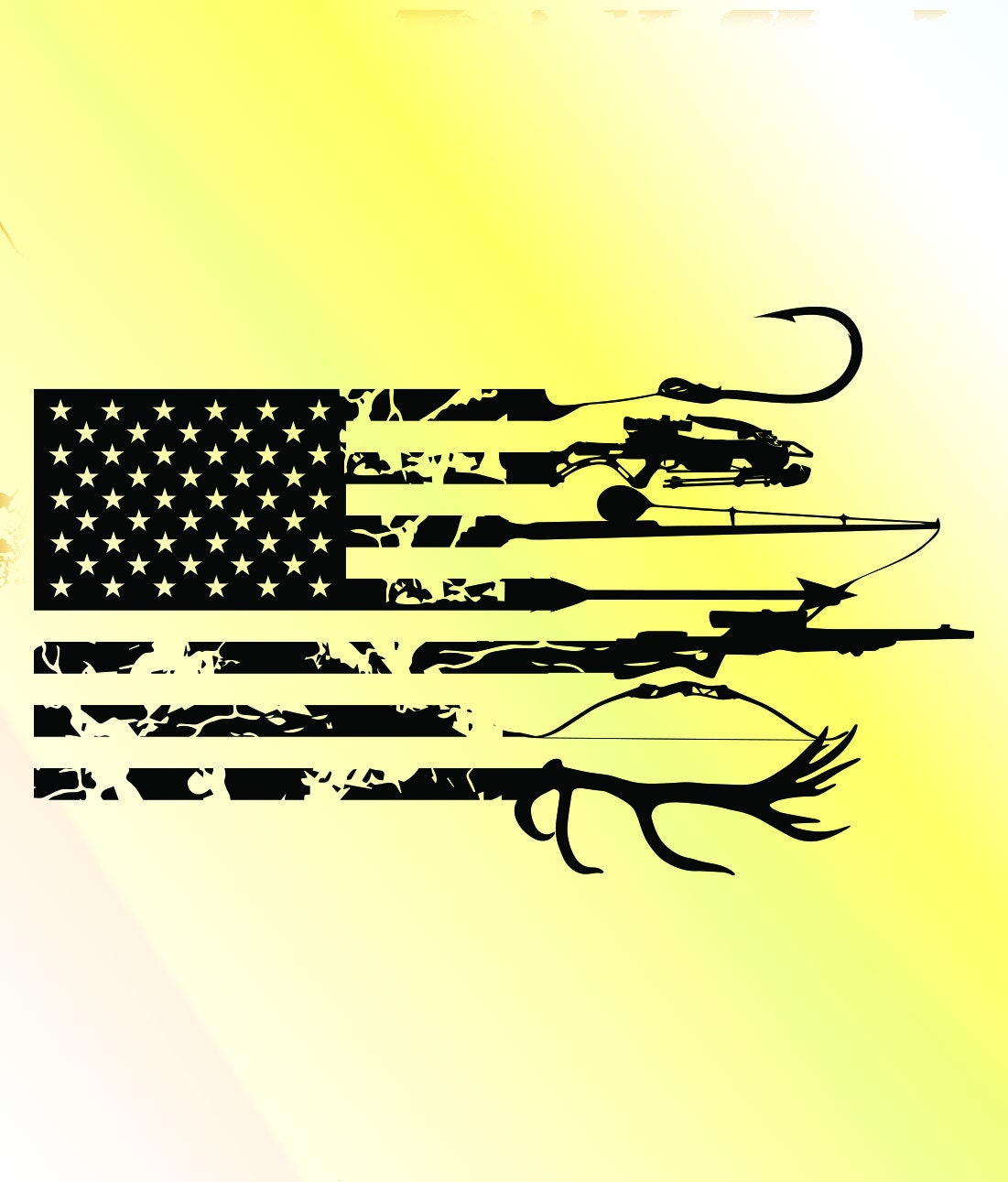 Hunting and Fishing Distressed American Flag Svg. American - Etsy