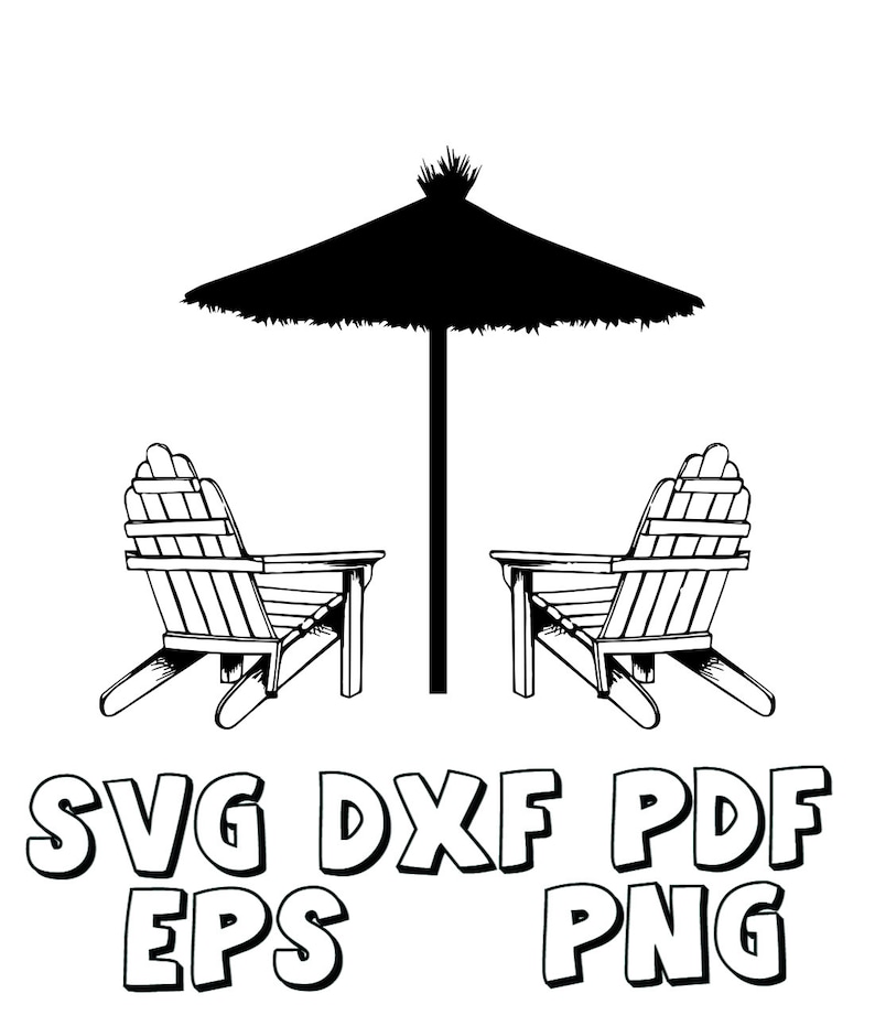 Beach chairs with umbrella svg. digital cut file svg. cricut | Etsy