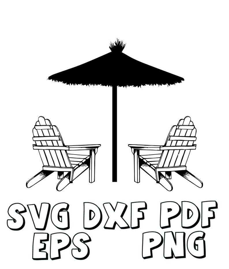 Beach chairs with umbrella svg. digital cut file svg. cricut | Etsy