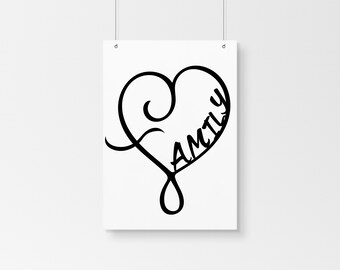 Family Heart SVG Cut File for Cricut, Silhouette (Digital Download)