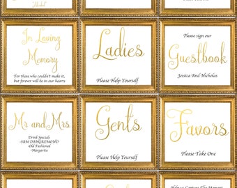 Printable Wedding Sign Template Set, Editable PDF (5x7 & 8x10)