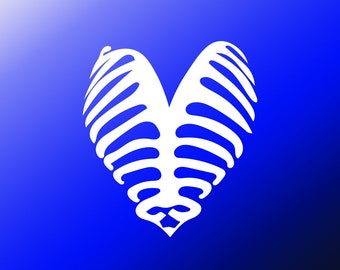 Rib Cage Heart SVG - Gothic Cut File (Digital Download)