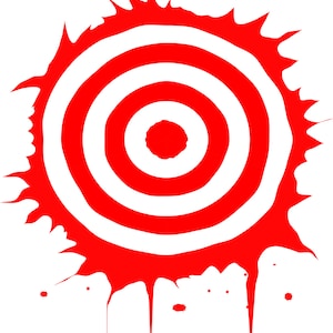 射撃練習、T シャツ、プリント、コーヒー マグなどに使用できる Bloody Bullseye。