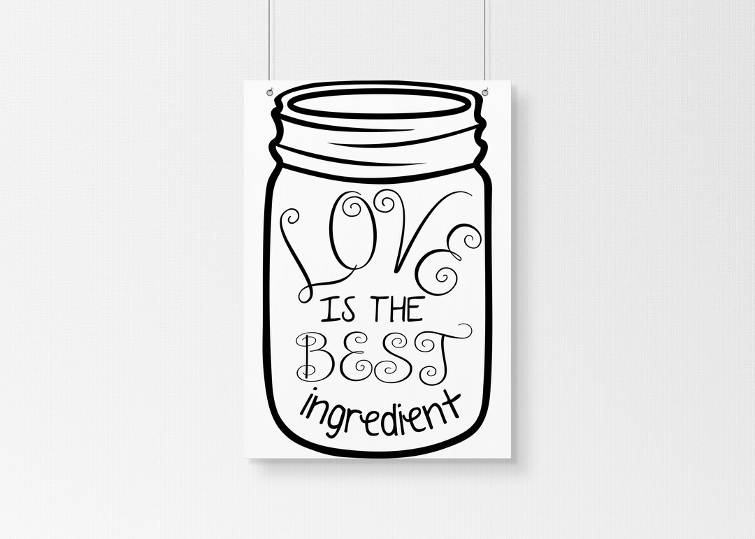 Kitchen Sign Svg. Pdf Dxf Png Eps Files. Love is the Best Ingredient ...