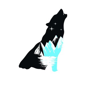 wolf svg / howling wolf svg / wolf file for cricut / svg files for cricut / wolf clip art / custom wolf design svg / wilderness scene svg.