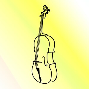 cello svg digital design - cello cut file for cricut silhouette and all cutting machines - musical instrument cello digital design cut file