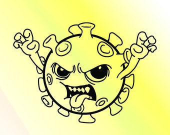Cartoon Virus SVG, Social Distancing Design (Digital Download)