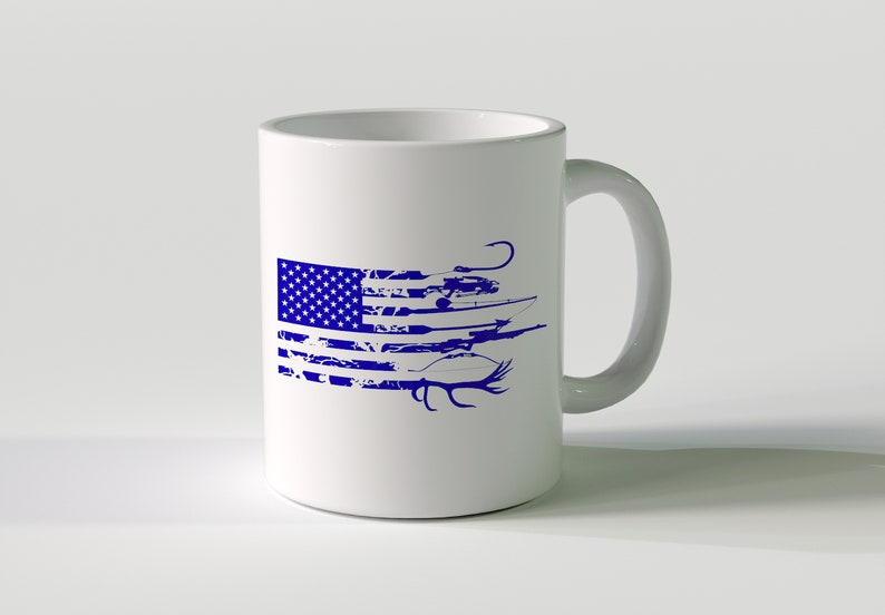 Download Hunting and fishing distressed american flag svg. american ...