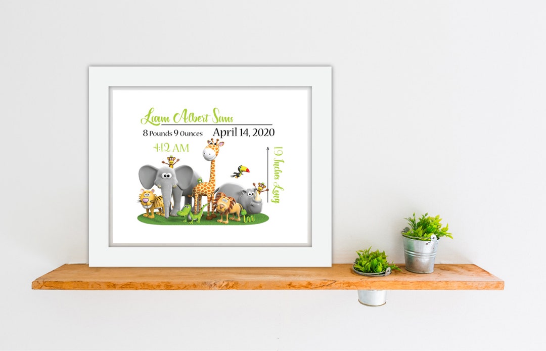 Baby Birth Print New Baby Gift Birth Details Birth Stats - Etsy