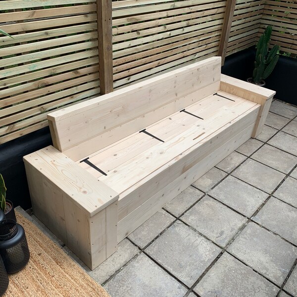 Outdoor Storage Bench Etsy UK