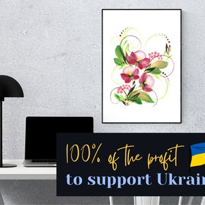 flores digitais ucranianas pintadas à mão, estilo de pintura petrykivka